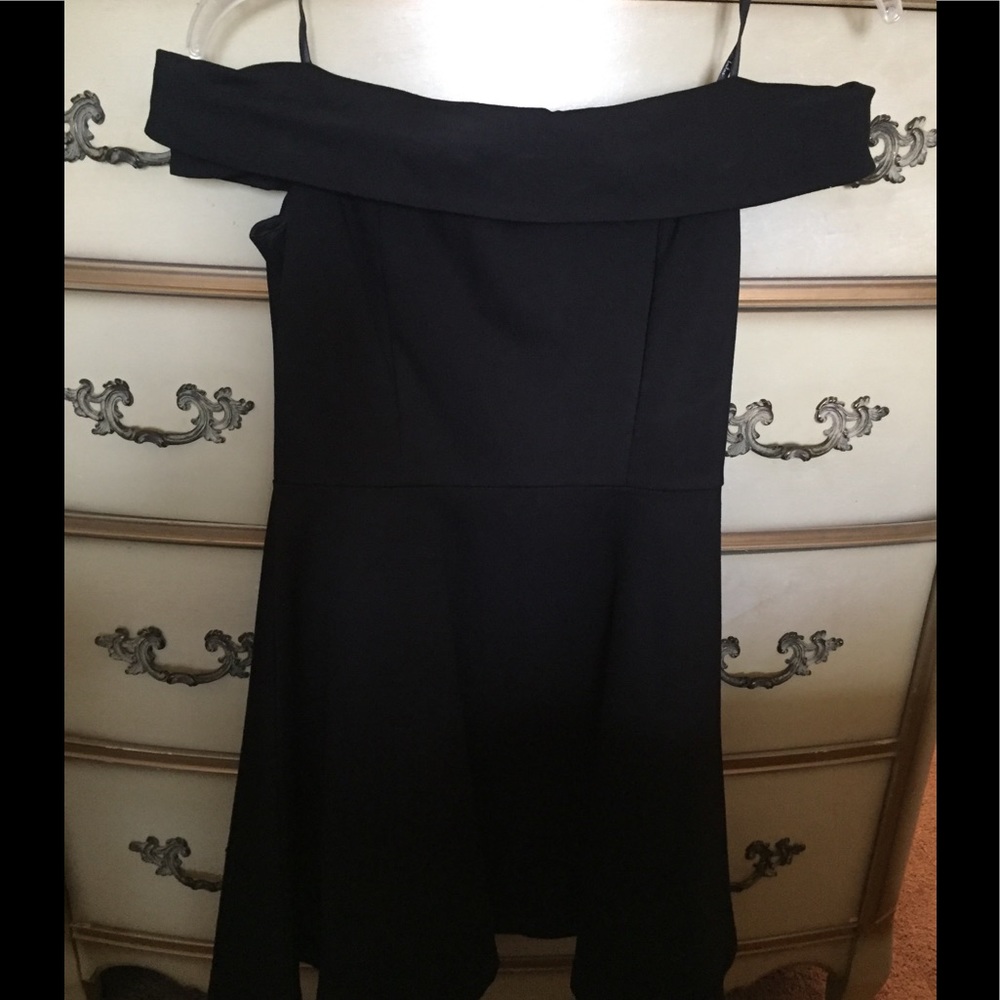 Black cocktail dress, LuLus, size small, off shoul